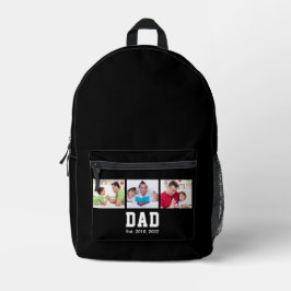 Vintage Dad Established Gift Text 3 Photo Bedruckter Rucksack