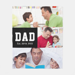 Vintage Dad Established Gift Text 3 Photo  Fleecedecke