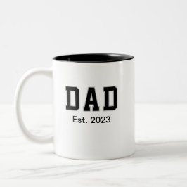 Vintage Dad Established Gift Zweifarbige Tasse