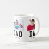 Vintage Dad Established Schwarzer Text 3 Fotos Kaffeetasse (VorderseiteRechts)
