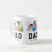 Vintage Dad Established Schwarzer Text 3 Fotos Kaffeetasse (Vorderseite Links)
