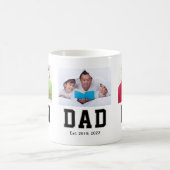 Vintage Dad Established Schwarzer Text 3 Fotos Kaffeetasse (Mittel)