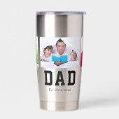 Vintage Dad Established Schwarzer Text 3 Fotos Thermobecher (Links)