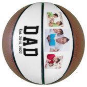Vintage Dad Established Text 3 Foto-Geschenk Basketball (Vertikal)