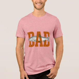 Vintage Dad Fishing Vector-Shirt-Design_1 Tri-Blend Shirt