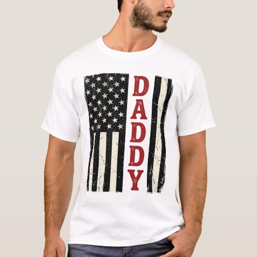 Vintage Daddy American Flag Shirt Design_1 (Vorderseite)