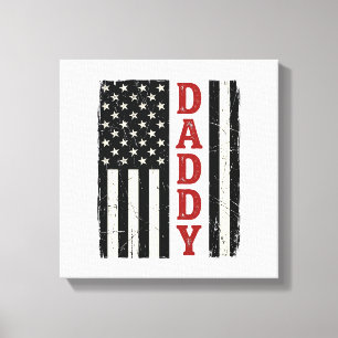 Vintage Daddy American Flag Shirt Design_1 Leinwanddruck