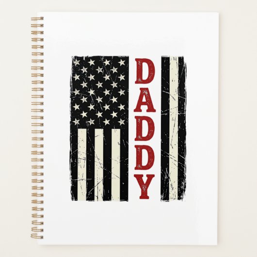 Vintage Daddy American Flag Shirt Design_1 Planer (Vorderseite)