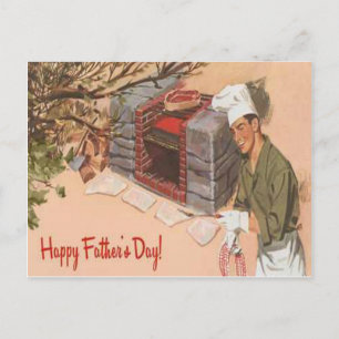 Vintage-Daddy-BBQ-Retro-Werbung-Frühere-Väter-Tags Postkarte