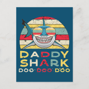 Vintage Daddy Shark "Doo Doo Doo" Postkarte