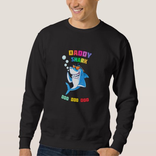 Vintage Daddy Shark Doo Doo Doo Spaß Sweatshirt (Vorderseite)