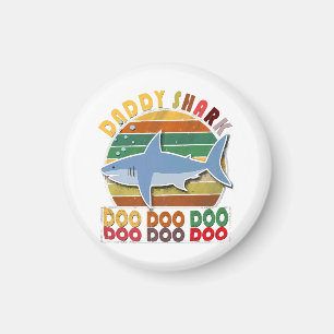 Vintage Daddy Shark Vatertag Magnet