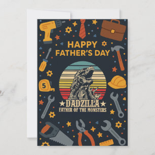 Vintage-Dadzilla-Vater-der-Monster-Geschenkkarten Einladung