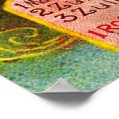 Vintage Dahlia-Blume Poster (Ecke)