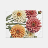 Vintage Dahlia Fleecedecke (Vorderseite (Horizontal))