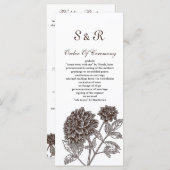 Vintage Dahlia Hochzeitseinladungen Programm (Vorne/Hinten)