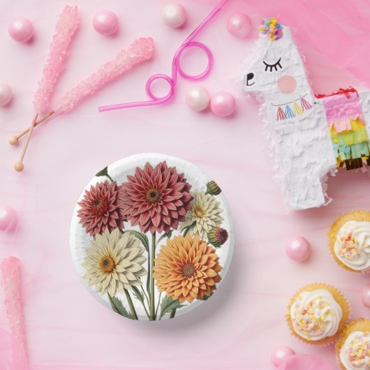 Vintage Dahlia Pappteller (Party)