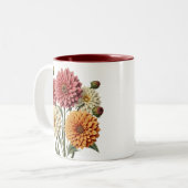 Vintage dahlia zweifarbige tasse (Vorderseite Links)