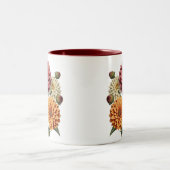 Vintage dahlia zweifarbige tasse (Mittel)