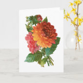 Vintage Dahlien, Karte (Gelbe Blume)