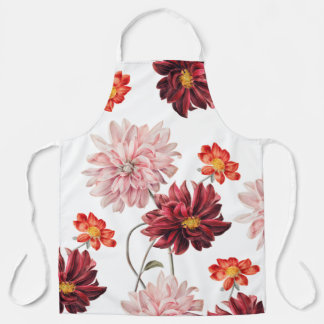 Vintage-Dahlien-Schürze mit botanischem Motiv Schürze