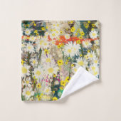 Vintage Daisies - Natur Inspiriert Blumenstrauß - Badhandtuch Set (Waschlappen)