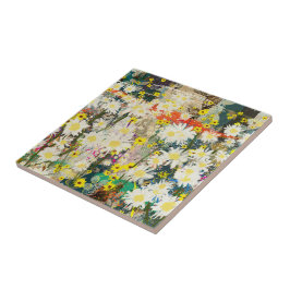 Vintage Daisies - Natur Inspiriert Blumenstrauß - Fliese