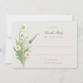 Vintage Daisies Wedding RSVP Card Einladung (Vorderseite)