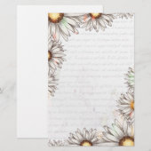 Vintage Daisies & Writing Briefpapier (Vorne/Hinten)