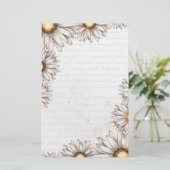 Vintage Daisies & Writing Briefpapier (Stehend Vorderseite)