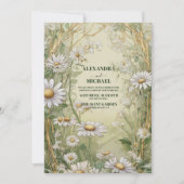 Vintage Daisy Art Nouveau Hochzeit Einladung (Vorderseite)