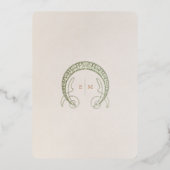 Vintage Daisy Art Nouveau Hochzeit Folieneinladung (Rückseite)