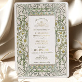 Vintage Daisy Art Nouveau Hochzeit Folieneinladung