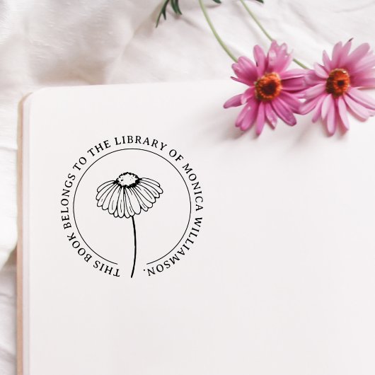 Vintage Daisy-Blume rund um das benutzerdefinierte Gummistempel