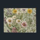Vintage Daisy-Blume und Wildblumen Fußmatte<br><div class="desc">Vintage Blumendarstellung</div>