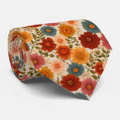 Vintage-Daisy-Blumenmuster Krawatte (Gerollt)