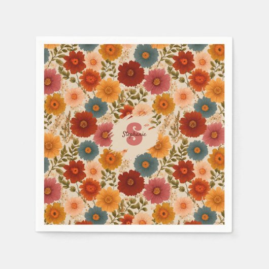 Vintage-Daisy-Blumenmuster Serviette (Vorderseite)