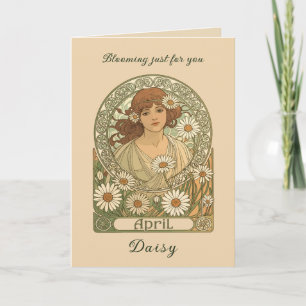 Vintage-Daisy-Blütenmuster Art Nouveau Karte