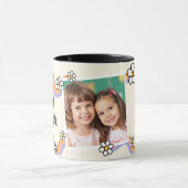 Vintage Daisy Boho Regenbogen Personalisiertes Fot Tasse (Zentrum)