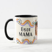 Vintage Daisy Boho Regenbogen Personalisiertes Fot Tasse (Links)