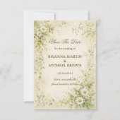 Vintage-Daisy-Botanik Save The Date (Vorderseite)