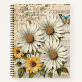 Vintage Daisy| Cottagecore Botanisches Journal Notizblock
