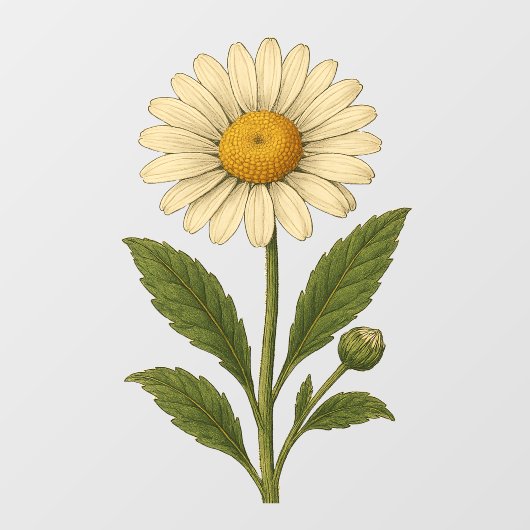 Vintage Daisy Fensteraufkleber (Blatt)