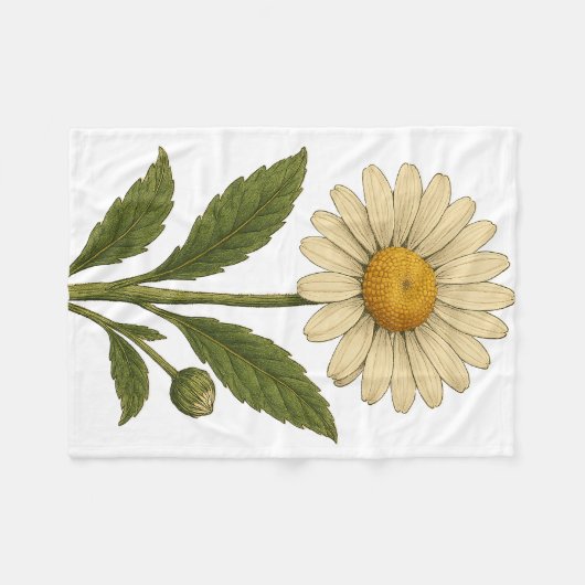 Vintage Daisy Fleecedecke (Vorderseite (Horizontal))