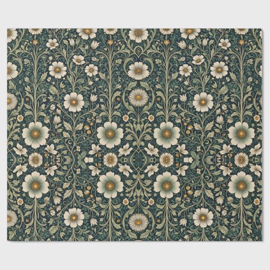 Vintage Daisy Garden Pattern Geschenkpapier (Flach)