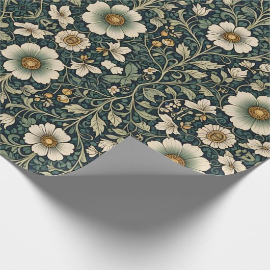 Vintage Daisy Garden Pattern Geschenkpapier (Ecke)