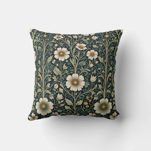 Vintage Daisy Garden Pattern Kissen (Rückseite)