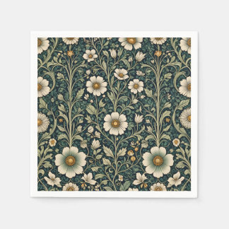 Vintage Daisy Garden Pattern Serviette