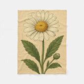 Vintage Daisy on Weathered Paper Fleecedecke (Vorderseite)