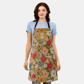 Vintage Daisy Pattern - Mustard Schürze (Getragen)